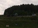 Nehoda kamionu u 136. km dálnice D5 ve smru na Rozvadov (19. 5. 2015)
