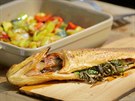 Grilovaná ryba se zeleninou