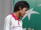 Japonský tenista Joihito Niioka v duelu s Tomáem Berdychem.