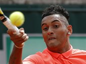 Nick Kyrgios v souboji s Denisem Istominem.