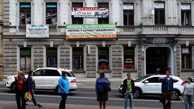 Zhyzdn historick fasda domu v Palachov ulici.