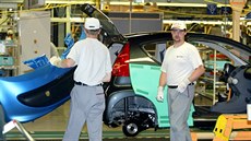 Výrobní linka v kolínské automobilce TPCA (ilustraní snímek)