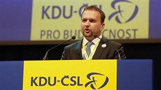 Místopedseda KDU-SL a ministr zemdlství na sjezdu KDU-SL ve Zlín (23....