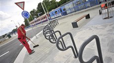 Na novém t�ebí�ském dopravním terminálu u� fini�ují poslední práce. Nová stavba...