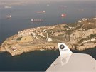 Jiní cíp Gibraltarské skály - Europa point pi pohledu ze západu