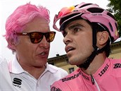 RŮŽOVÁ JE BARVA NAŠE. Lídr Gira Alberto Contador a s inspirativním přelivem...