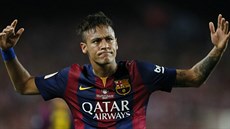 Barcelonský Neymar slaví gól ve finále Královského poháru proti Athletiku...