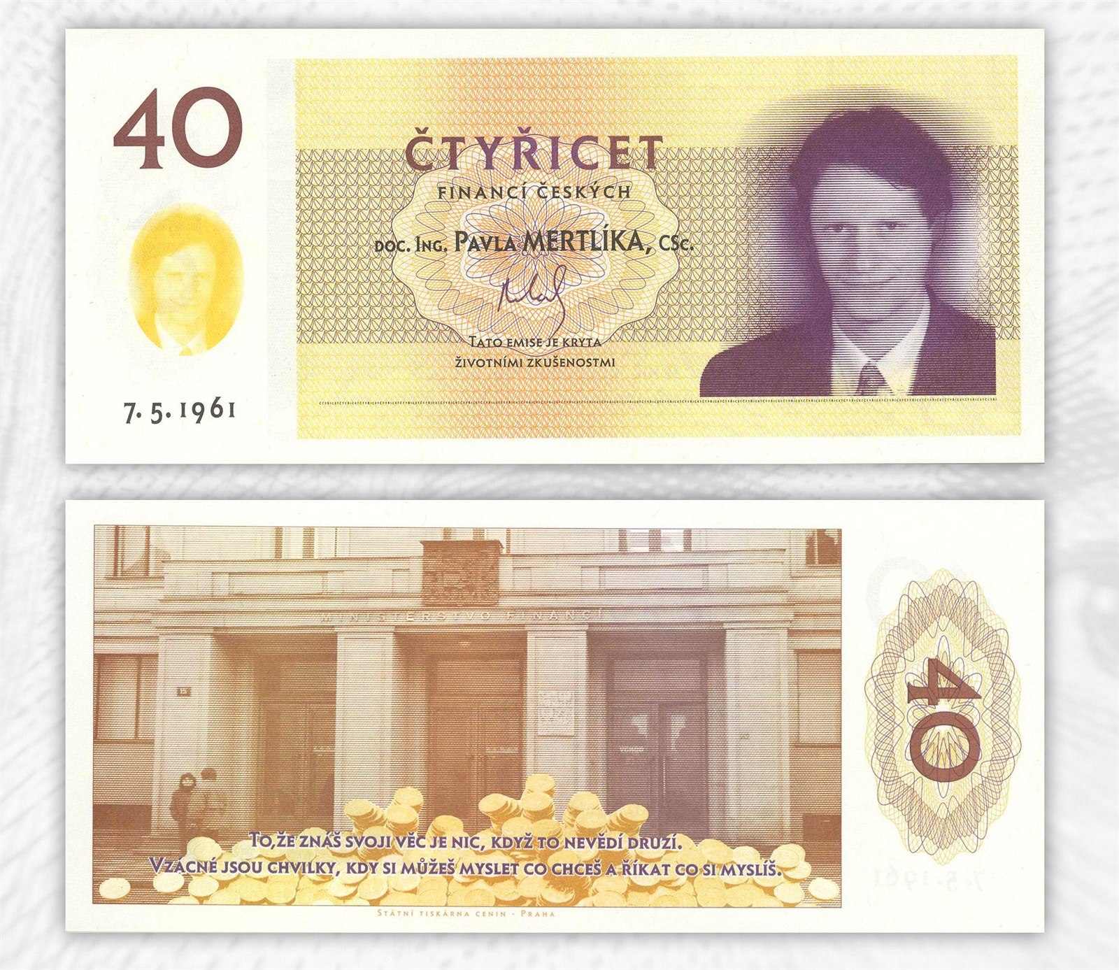 Bankovka ke �ty�icátinám Pavla Mertlíka