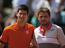 Finalisté tenisového Roland Garros - Srb Novak Djokovi a Stan Wawrinka ze...