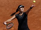 Ana Ivanoviová se chystá na servis v semifinále Roland Garros s Lucií afáovou