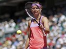 Lucie afáová se chystá na podání ve finále Roland Garros.