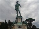 Florencie, socha na kopci nad mstem Piazzale Michelangelo