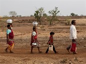 Lidé v Indii často musí ke studnám pro trochu vody ujít mnoho kilometrů (Duben...