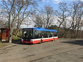 Autobus SOR NB 12 č. 3688 s nátěrem pražské integrované dopravy na lince 340 na...