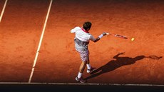 výcarský tenista Stan Wawrinka byl zajímav zachycen pi tvrtfinále Roland...