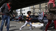 Jedno ze stanových msteek uprchlík v Calais.