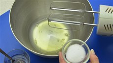Odd�lené bílky vy�lehejte v robotu p�i nejvy��ích obrátkách se �petkou soli a...