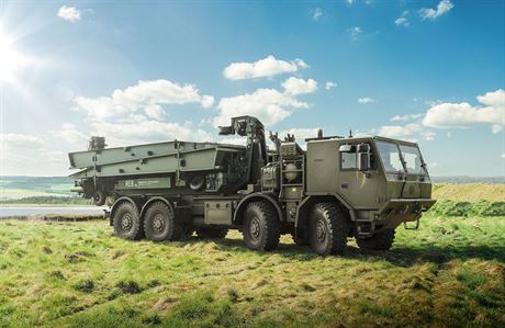 T 815-7 8x8 jako nosi mostn soupravy REBS (Rapidly Emplaced Bridge System)...