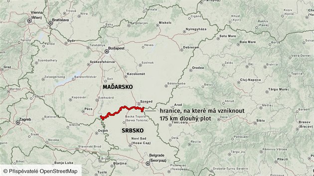 Maarsko postav na hranicch Srbska tymetrov plot