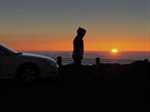 Západ slunce na havajské Mauna Kea (4.205 m n.m.)