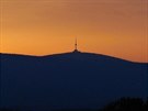 Stmívání z Uhlíského vrchu u Bruntálu - výhled na Pradd
