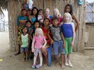 Four albino sisters, from L-R, Iveily, Donilcia, Jade and Yaisseth Morales,...