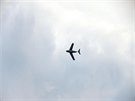 Jediné v Evrop létající letadlo Mig 15 pi Airshow nad Prahou.
