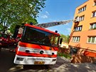 Moravskosleztí hasii zasahovali pi poáru v ulici Václava Koae v...