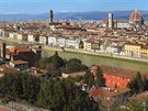 Panoramatický výhled na Florencii z námstí Piazzale Michelangelo