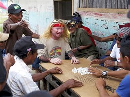 Diwirgui Martinez, 40, who is part of the albino or "Children of the Moon"...