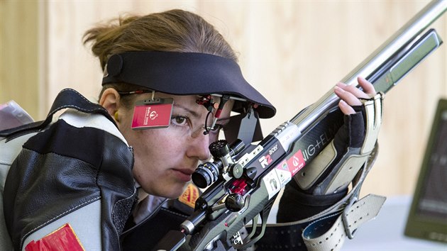 Česká střelkyně Adéla Sýkorová na Evropských hrách v Baku.