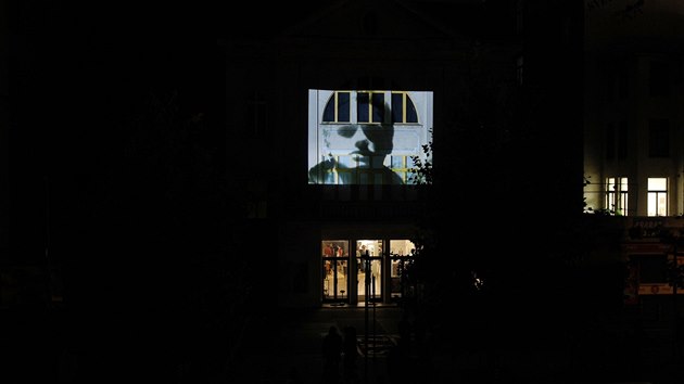 Videomapping na budov Hranie v st nad Labem