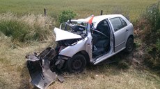 Dopravní nehoda mezi Hruovany nad Jeviovkou a Hrabticemi. (13. ervna 2015)
