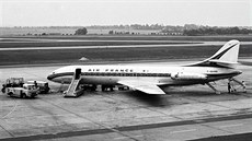 Caravelle III společnosti Air France na Ruzyni v roce 1970