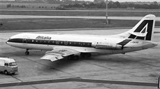 Caravelle III spolenosti Alitalia na Ruzyni v roce 1972