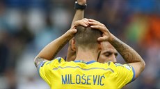 �védský stoper Alexander Milosevic v utkání mistrovství Evropy do 21 let...