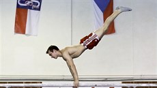 Gymnasta David Jessen, americký rodák s �eskou a dánskou krví, na tréninku.