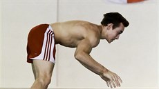 Gymnasta David Jessen, americký rodák s českou a dánskou krví, na tréninku.