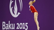 Bulharská gymnastka Albena Zlatkovová na Evropských hrách v Baku.