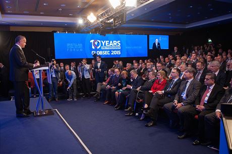Slovenský prezident Andrej Kiska na bezpenostní konferenci GLOBSEC v Bratislav