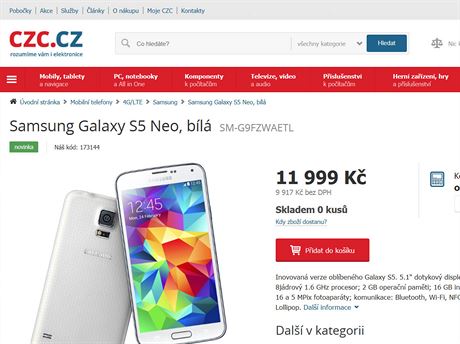 Samsung S5 Neo utekl u nkolika eských prodejc. Výrobce ho zatím vbec...