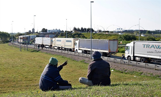 Migranti v severofrancouzském Calais (23. ervna 2015)