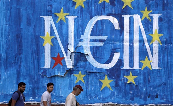 Řecké graffiti s jasným názorem na otázku referenda (28. června 2015).