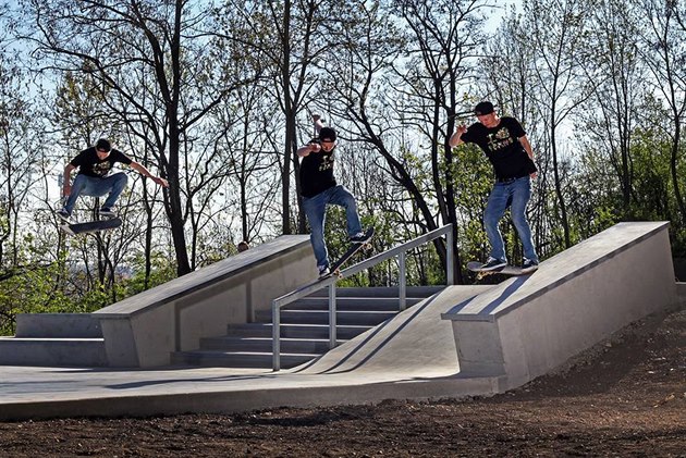 Martin Pek pi otevení skateparku ve Vysoanech.