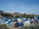 Tábor migrant ve francouzském Calais (25. ervna 2015)