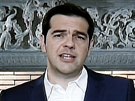 ecký premiér Alexis Tsipras bhem svého televizního vystoupení, ve kterém...