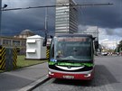 Elektrobus SOR EBN 11, který testuje praský dopravní podnik. Na snímku je v...