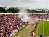 Legendární fotbalový stánek, na kterém Brno oslavilo v roce 1978 svůj první a...