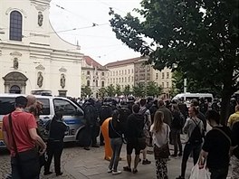 Demonstrace v centru Brna. (26. ervna 2015)