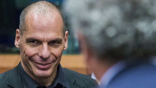 Eck ministr financ Janis Varufakis na zasedn ministr financ eurozny (26. ervna 2015).